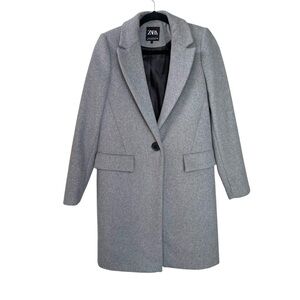 Zara Wool Long Coat Grey XS